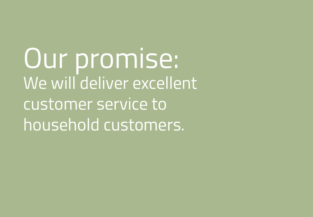 We will deliver excellent customer service to household customers